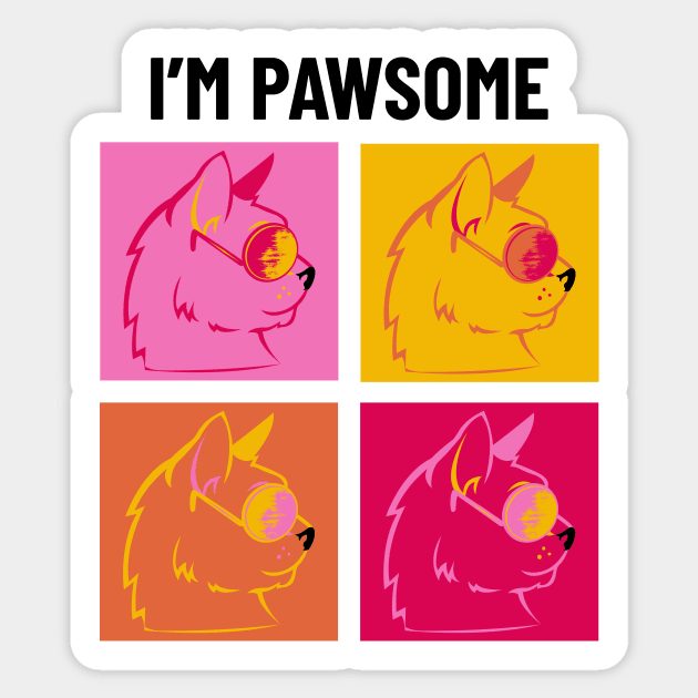 Awesome Pawsome Cool Cat In Shades Sticker by 4U2NV-LDN